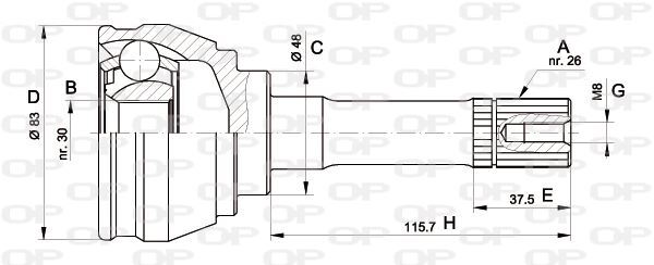 Tête de cardan Suzuki Grand Vitara I 2.0 HDI 1.6 2.5 V6 transmission 4x4