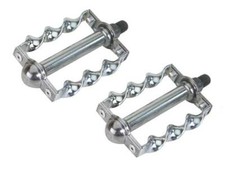 LOWRIDER BICYCLE STEEL FLAT TWISTED PEDALS IN CHROME COMPATIBLE WITH 1/2 CRANK