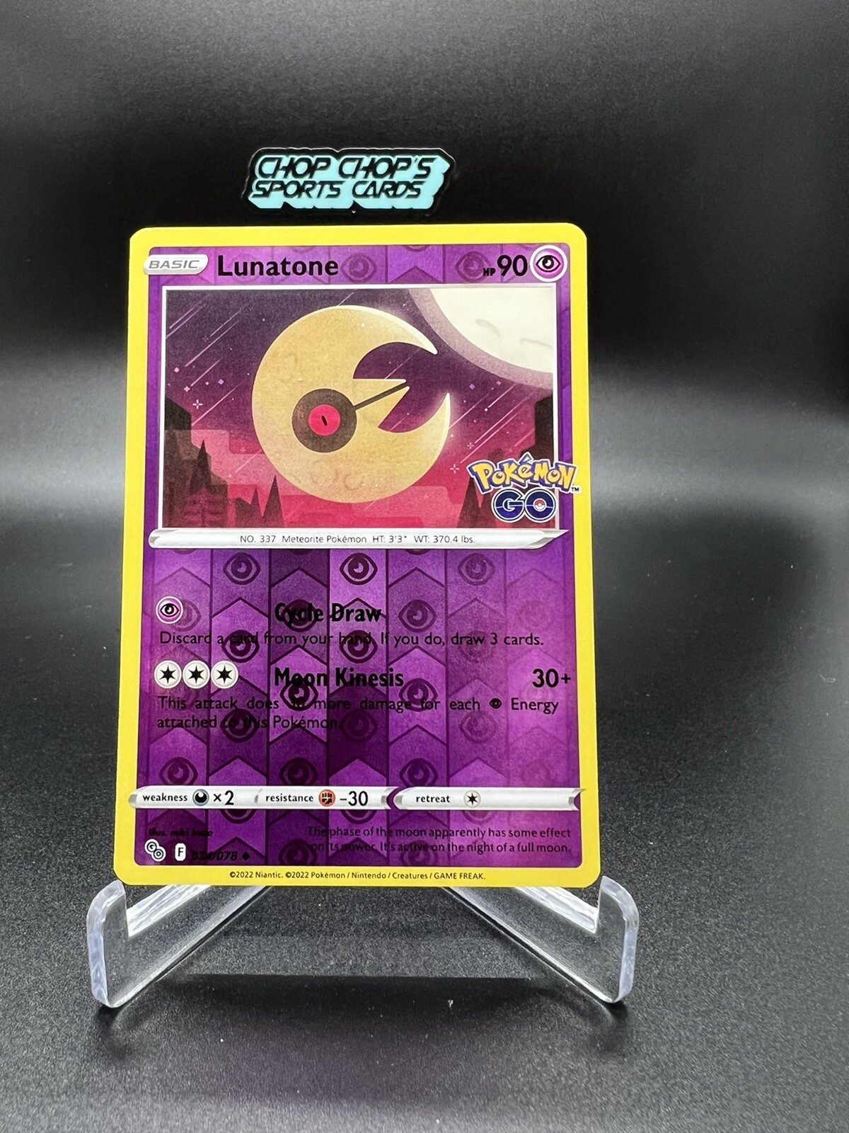 Pokemon Go TCG Card NM/M 034/078 Lunatone Reverse Holo | eBay