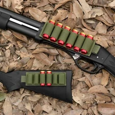 2X Tactical Buttstock 6 Rounds Shotgun Shell Holder Cartridge Ammo Carrier Pouch