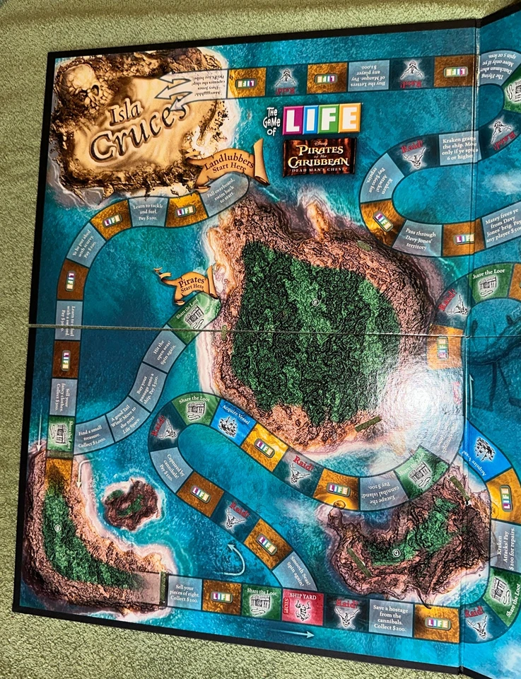 2005 Life Pirates Of The Caribbean Replacement Pieces - Game Board - Image 2 of 4