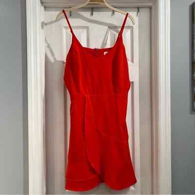 She + Sky Women's Bright Red/Orange Cami Ruffle Skirt Dress Size Large |  eBay