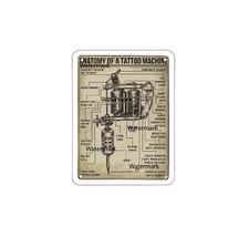 Anatomy Of A Tattoo Machine Sticker Decal