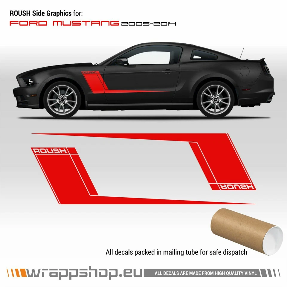 Gráfico de rayas laterales ROUSH para Ford Mustang 2005-2014 Foto 4 de 4