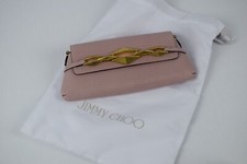 NWT Authentic JIMMY CHOO Diamond Shoulder Rose Gold Lizard Printed Leather Bag