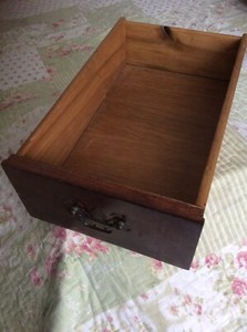 Salvaged Vtg Dovetail Brown Wooden Cabinet/Office Table Crate Drawer