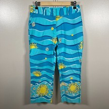Vintage Lilly Pulitzer Crop Pants Size 4 Sun Waves Palm Beach Vacation Resort