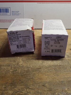 LEGRAND PLUG & RECEPTACLE SET...L 520 P&C....TURNLOK 20A. 125V. 2P ..3W .. 2 PCS