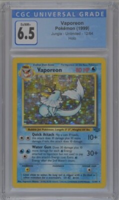 Pokemon Card Vaporeon Jungle Unlimited Holo 12/64 CGC 6.5 | eBay Pokemon Card Vaporeon Jungle Unlimited Holo 12/64 CGC 6.5 | eBay