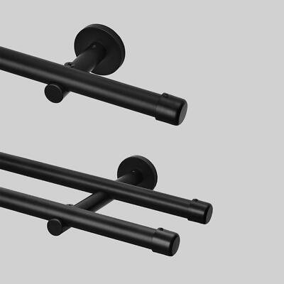 Gardinenstange Vorhangstange 1-läufig oder 2-läufig aus Metall 20 mm Wandmontage