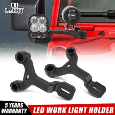 2x Dual A-Pillar LED Work Light Pods Mount Brackets for Jeep Wrangler JL 18-23