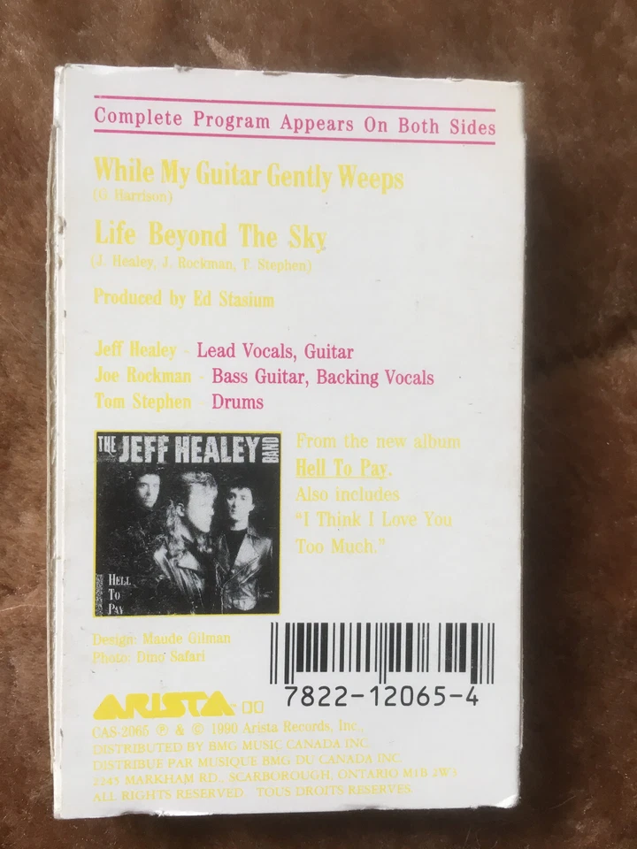 THE JEFF HEALEY BAND - While My Guitar Gently Weeps (1990, Arista) Cassette - Image 2 of 4