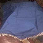 Hand Made Navy Blue Cotton Percale Window Curtain Valance 52"w 17"L Gold trim
