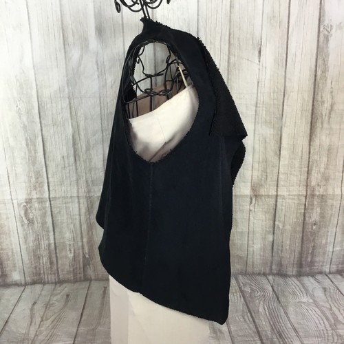 Tucker + Tate Girls Faux Suede Fleece Lined Open Front Black Vest Size XL 14/16 - Picture 2 of 5