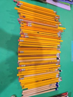 Mixed Lot of 213 Unsharpened No. 2 Pencils Some Vtg  (I)