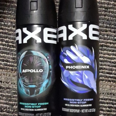 AXE Apollo & Phoenix Body Spray for Men Aluminum-Free Odor Busting 4 oz x 2