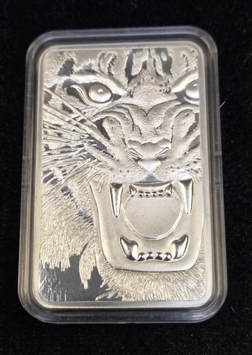 Royal Bengal Tiger 10oz Silver Bar PAMP MMTC In Capsule - 2500 Mintage