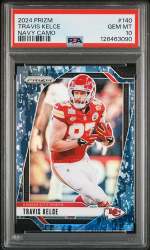 Travis Kelce - 2024 Panini Prizm Navy Camo PSA 10
