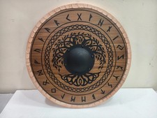 30''inch Fully Functional Medieval Wooden Viking Best Handmade Round Shield Gift
