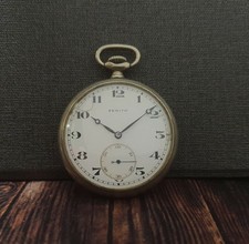 ZENITH cal.18-28-2-P VINTAGE 1920's PORCELAIN DIAL RARE SWISS POCKET WATCH.