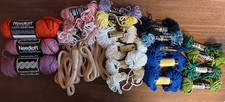 Needloft Plastic Canvas Yarn Lot of 33 pieces- mixed colors and sizes