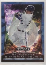 2020 Panini Chronicles Titan Blue Ice 75/99 Christian Yelich #28 0m4q