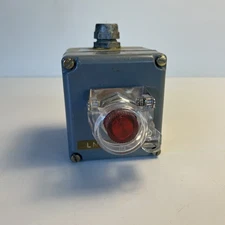 Explosion Proof Indicator Light Box Red Lens Industrial Hazard Location
