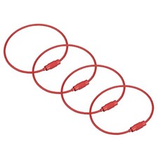 Cable Key Rings 160mm Wire Keychain Twist Loops Red 4Pcs