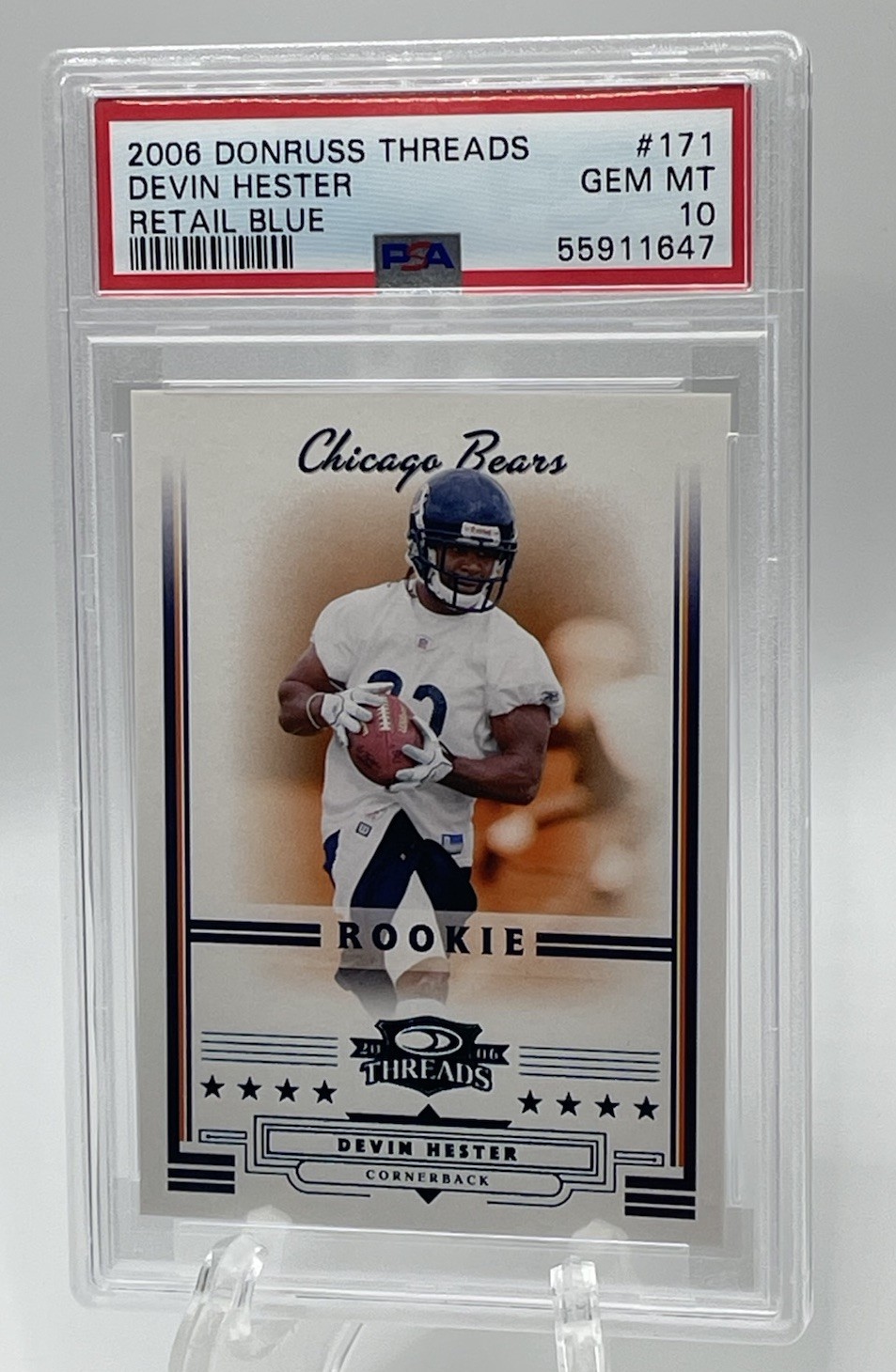 Devin Hester Donruss Threads #171 Retail Blue