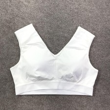 Tommie Copper Sports Bra Womens XL White Copper Znergy Compression V-Neck Mesh