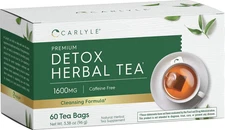 Herbal Detox Tea 60 Tea Bags Caffeine Free with Dandelion Root, Ginger Root, and