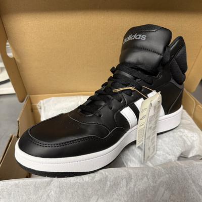 adidas Hoops 3.0 Mid Sneaker Schwarz/Weiß EU 45 1/3  Neu & unbenutzt mit Karton