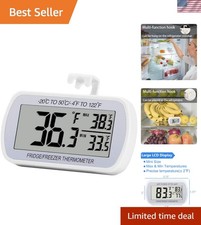 Refrigerator Thermometer Digital Fridge Freeze Room Thermometer Waterproof La...