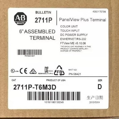 New AB 2711P-T6M3D Ser D Panelview Plus 600 Operator Interface Panel Spot Goods