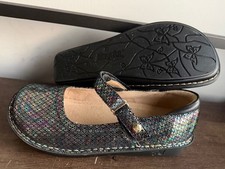 Women Alegria Belle Diamonds Forever Leather Mary Jane Clogs sz 40/9-9.5