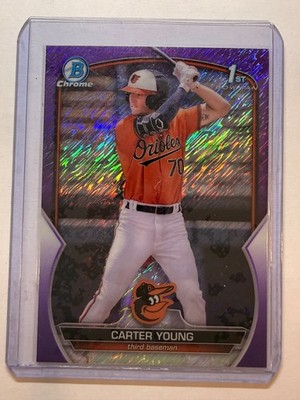 2023 Bowman Chrome Carter Young #BCP-183 Purple Shimmer Refractor /250 Orioles