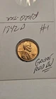 wheat penny 1942D  RED BU CENT 1942-D LINCOLN CENT LOT #1 UNC RED LUSTER