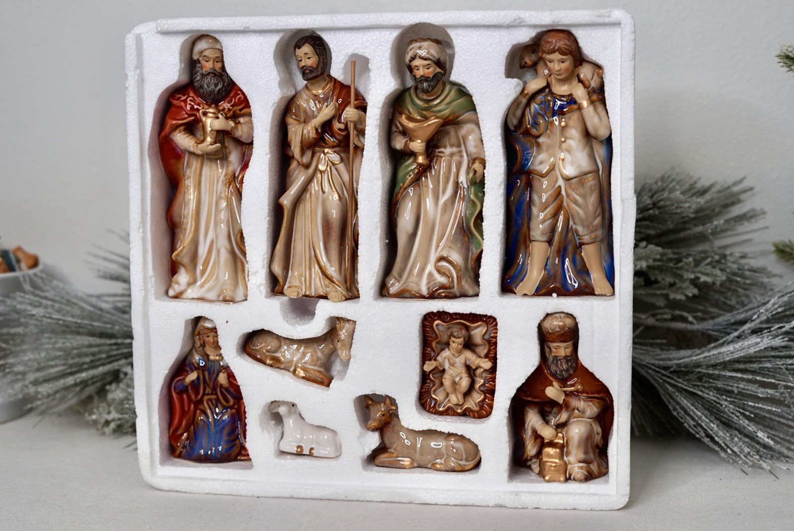 Kirkland’s Potter's Garden II Nativity 10 Pc Ceramic Christmas Set No Wood Base