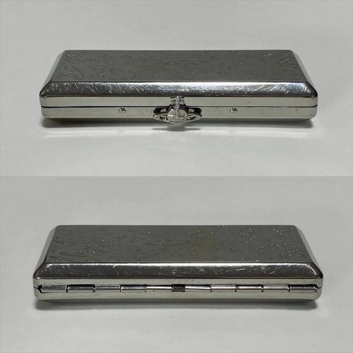 BY-VIVIENNE Westwood Orb Cigarette Case Silver Metal Brand New