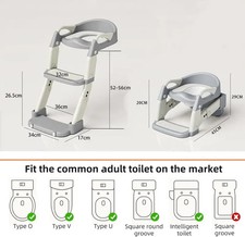 Kids Potty Training Seat with Steps, 3-in-1 Toddler Toilet Ladder Seat, Soft Mat