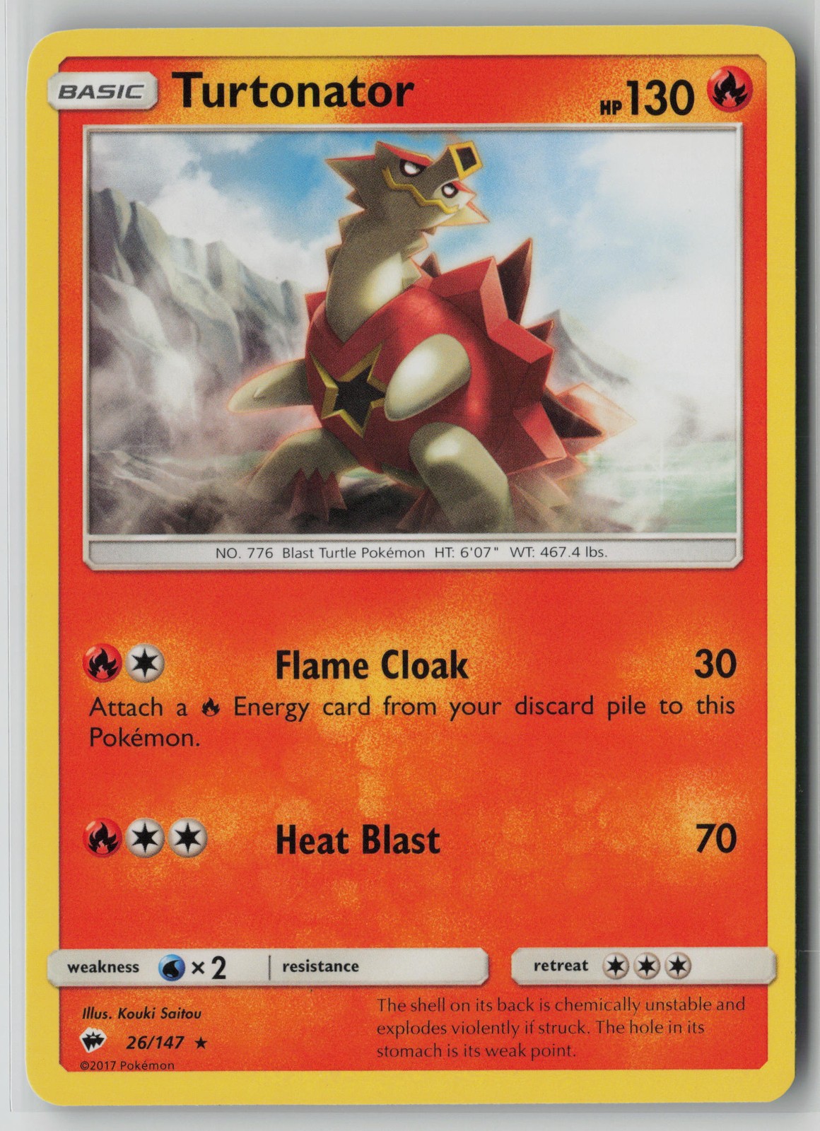Turtonator 26/147 Pokemon Burning Shadows Rare Near Mint Card (NM) 3