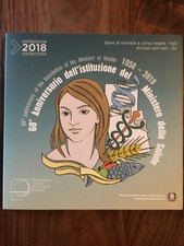 ITALIA 2018-Serie divisionale 9 monete 60° Ann. Ministero della Salute-Fdc