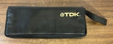 VINTAGE TDK 15 Cassette Tape Holder Faux Leather Case