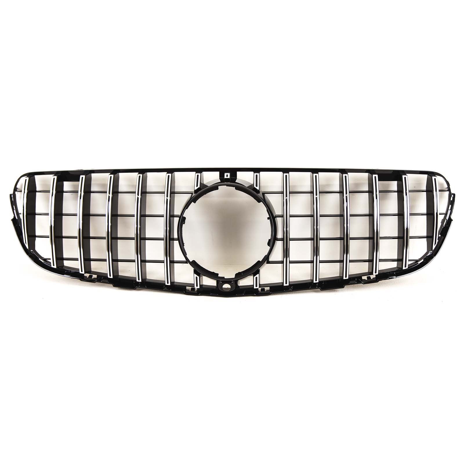 Front Grille Black & Chrome Mercedes GLC X253 C253 15-19 Panamericana GT Style - Image 2