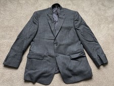 Jos. A. Bank Signature Collection Sport Coat 46R Gray Blue Plaid 100 Wool