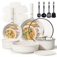 19pcs Pots and Pans Set, Nonstick Cookware Set Detachable Handle, Induction K...