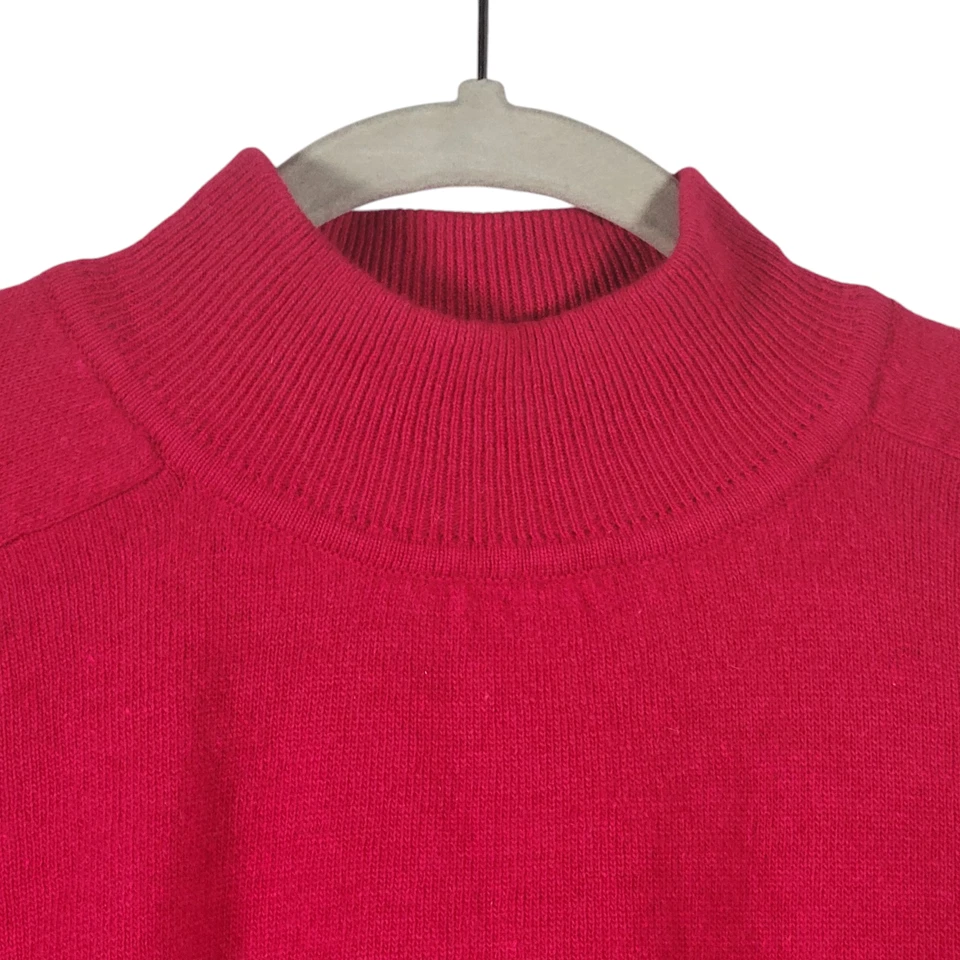 Vtg Outlander Red Mock Neck Sweater Women’s L Angora Lambswool Pullover 90s  - Image 4 of 4