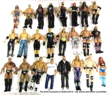 LOT 24 VTG WWE WRESTLING FIGURES Mattel The Rock John Cena Edge Sasha Jeff Hardy