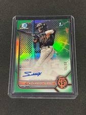 2022 Bowman Chrome Prospect Alexander Suarez 1st Green Refractor /99 Giants