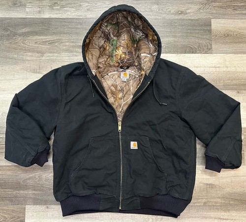 Carhartt Black Jacket Huntsman Realtree Quilted Camo Lined Mens XL Regular